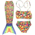 thumbnail image 3 of Tail for Swimming for Girls 7-8 Year Bikini Tops Shorts Tail 3PC Set Swimming Bathing Suit Summer Beach Outfit Camouflage 4-5 Years, 3 of 4