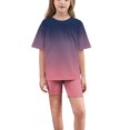 thumbnail image 5 of CHEEREAM Kids Summer Outfits for Girls Solid Crewneck Top T-Shirt and Biker Shorts Set 2 Piece Tracksuit Size 5-15Years, 5 of 8