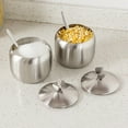 thumbnail image 4 of Spice Jar Salt Shaker Sugar Bowls with Lid Stainless Steel Seasoning Pepper Spices Jars Storage Holder Metal Container, 4 of 6