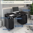 thumbnail image 4 of Techni Mobili Complete Adult Computer Workstation with Cabinet and Drawers, 30" H, Espresso RTA-4985D-ES18, 4 of 18