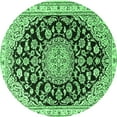 thumbnail image 1 of Ahgly Company Machine Washable Indoor Round Medallion Emerald Green Traditional Area Rugs, 3' Round, 1 of 4
