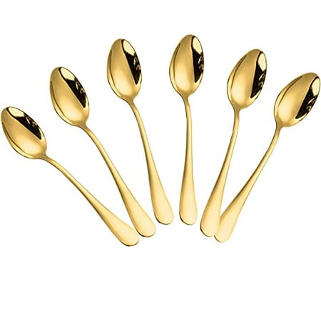 

Demitasse Espresso Spoons Mini Coffee Spoon Stainless Steel Small Spoons for Dessert Tea Set of 6 (gold)