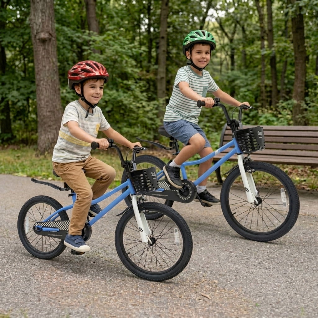 Redsmile Kids Bike 20 Inch for Boys Girls Aged 8+ Years, Youth Bicycle with Adjustable Seat, Kickstand and Front Storage Basket, Holds 143 lbs, Multicolor