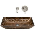 Vigo Rectangular Golden Greek Glass Vessel Sink and Wall Mount Faucet