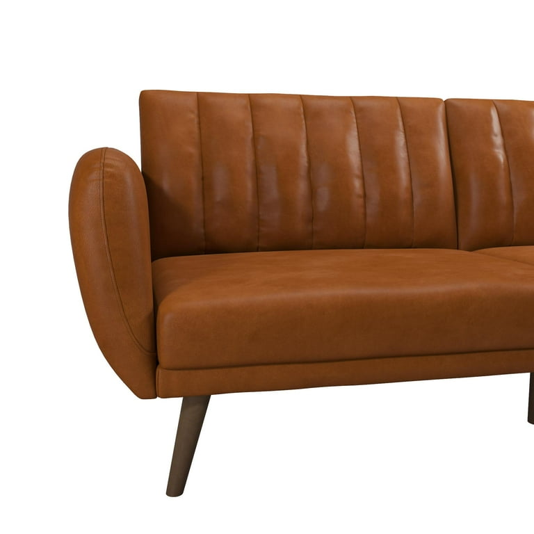 Novogratz Brittany High Back Arms Sleeper Futon, Tufted Split for