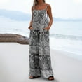 thumbnail image 2 of Trajes de Mujer Casual Suelto Impreso sin Mangas Correa Trasera, Cuello en V con Bolsillos para el Verano Y el Uso Diario, 2 of 6