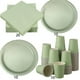 thumbnail image 3 of Vajilla desechable de Color verde salvia para fiesta, plato de papel, vaso de papel tisú, cuchillo, tenedor, cuchara, suministros para fiesta de niños, 3 of 4