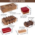 thumbnail image 2 of Puzzle Box, paquete de 6, caja de rompecabezas secreta de madera con compartimento oculto, rompecabezas 3D, 2 of 8