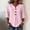 Pink, variant on Oversized Tshirts for Women Casual Cotton Linen Blouse V Neck 3/4 Sleeve Button Decor Loose Fit Black Summer Tops for Women