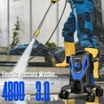 thumbnail image 3 of Electric Pressure Washer, 4800 PSI 3.0GPM High Pressure Cleaning Machine with 35 FT Power Cord, 20 FT Hose, Foam Cannon, 4 Nozzles,Easy Store for Car/Garage/Patio, Blue, 3 of 6