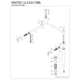 thumbnail image 6 of Kingston Brass KS4702ML Milano Deck Mount Pot Filler Faucet, Polished Brass, 6 of 8