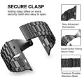 thumbnail image 3 of Woaeety Stainless Steel Metal Band for Apple Watch 45/44/42/41/40/38mm, Apple Watch Band Bracelet for Apple Watch Series 7 Apple Watch Series 6 Apple Watch Series 5/4/3/2/1(Black-42mm/44mm), 3 of 12