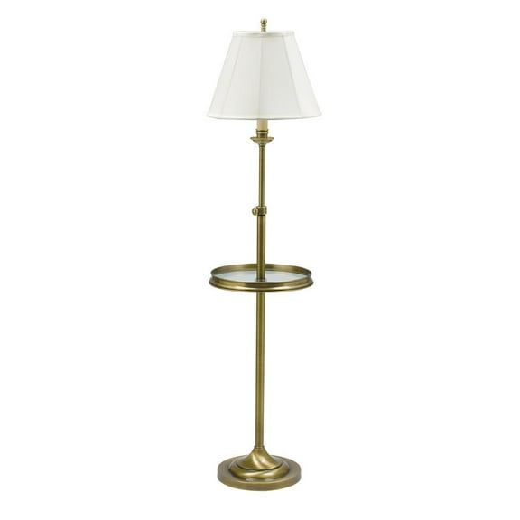 House of Troy Antique Brass Floor Lamp w/ Glass table - CL202-AB