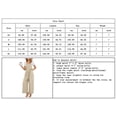 thumbnail image 4 of Chouyatou Women's Summer Wide Leg Bib Linen Overalls Palazzo Pants Casual Linen Jumpsuits(White,M), 4 of 4