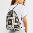 thumbnail image 6 of XMXT Unisex Drawstring Backpack for Women Men, Egyptian Elements Background Waterproof Gym Bag String Bags for Shopping Sport Travel, s, 6 of 8