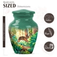 thumbnail image 2 of JAGASY Rabbit Urn for Ashes Adult Male, Green Small Urns for Human Ashes Keepsake, Forest Trees & Sunlight Decorative Urns for Sister, Memorial Urn for Brother, (3 Inch), 2 of 7