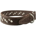 thumbnail image 3 of Genuine Leather Studded Dog Collar 22"x1.4" Brown Fits 14.5"-18" Neck, 3 of 4