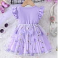 thumbnail image 6 of WOYY Infant Girls Summer Dress Mesh Flower Ribbed Dress with Flutter Sleeve, Sizes 9-12M, 6 of 6