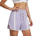 thumbnail image 3 of Uaswgudfs Women's Color Block Athletic Shorts, Elastic Drawstring Loose Fit Casual Shorts for Summer Sports & Daily Wear, 3 of 6