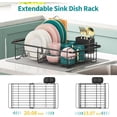 thumbnail image 2 of Urackify Expandable Dish Drying Rack Over The Sink, Adjustable Dish Rack in Sink, Rustproof Dish Drainer for Kitchen Counter, Dish Strainer with Utensil Holder, 2 of 8