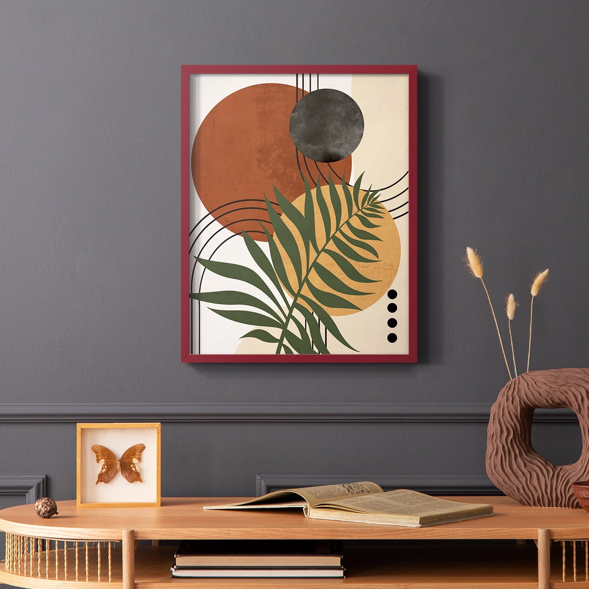 Contemporary Palm I in Paper Solid Wood 8 x 10 Framed Print