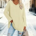 thumbnail image 2 of Breezora Tunique à Col Rond Surdimensionnée pour Femmes Chemise à Manches Longues Rayée Douce Coupe Ample Blouse Décontractée Confort Quotidien 2026 Taille P Jaune, 2 of 5