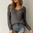 thumbnail image 6 of Edvintorg Cardigan Sweaters for Women Long Sleeve V Neck Loose Casual Knit Pullover Top Women's Clothing S-XL Gray, 6 of 9