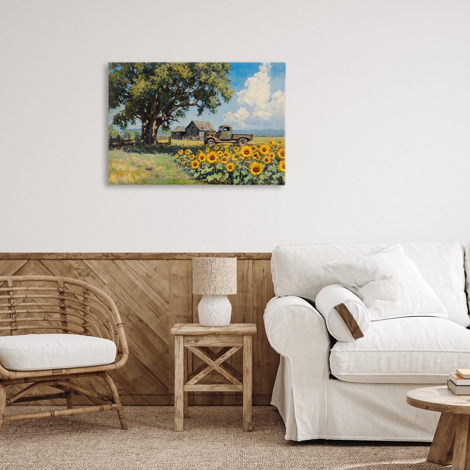 Stupell Industries Sunflower Pickup by Old Barn Canvas Wall Art, design by Franklyn Gregory