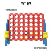 Realplay Jumbo 4-in-a-Row Connect Game – 4ft. Giant Indoor/Outdoor Yard Game with 42 Rings, Ages 6+