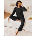 thumbnail image 4 of Ekouaer Pajamas for Women Sets Casual Long Sleeve Pullover Tops Long Pants Comfy Cozy Pjs Lounge Set 2 Piece Outfits, 4 of 7