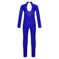 thumbnail image 3 of YONGHS Kids Girls Long Sleeve Rhinestone Jumpsuit Figure Skating Costume Gymnastics Leotard Bodysuit Royal Blue 16, 3 of 7