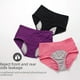 thumbnail image 4 of Ropa interior fisiológica para mujer con período menstrual grande, cintura alta, ensanchada, para niñas gordas, segura, parte delantera y trasera a prueba de fugas, 4 of 6