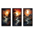 thumbnail image 2 of Designart "Moonlit Serenity Papercut Sunset II" Landscape & Nature Framed Wall Art Set Of 3 - Yellow Sunset Frame Gallery Wall Set For Home Decor, 2 of 6