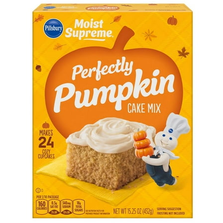 Pillsbury Moist Supreme Perfectly Pumpkin Premium Cake Mix, 15.25oz pack of 2