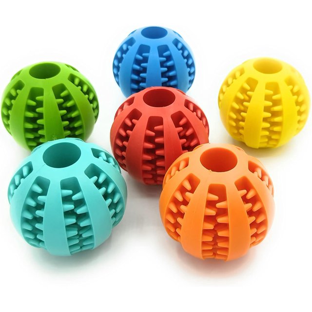 Pelota de 5 cm de diámetro NQ para perros pequeños y grandes 5 piezas Color enviado al azar