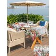 thumbnail image 4 of Outdoor Tablecloth with Umbrella Hole and Zipper, Grey Gnomes Christmas Rectangle Table Cloth 60x84 Inch Waterproof Tablecloth, Red Xmas Balls Snowflake Tree Picnic Table Cover for Patio Camping, 4 of 7