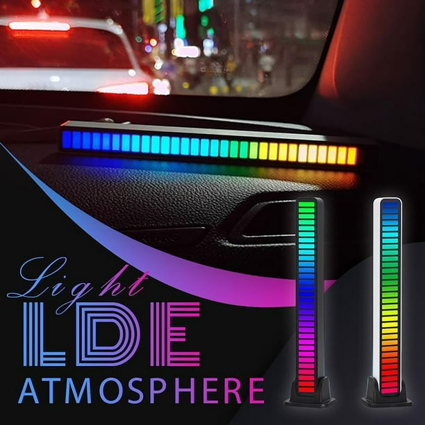 Fiudx Luz Ambiental Musical Rgb, Lámpara Led Que Cambia de Color con Control de Sonido, Control Por Aplicación Bluetooth, Material Acrílico, Decoración para El Hogar, La Oficina y El Coche, Regalo pa