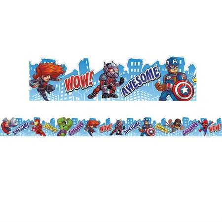 UPC: 0073168427866 | Eureka EU-845162 Marvel City Scape Decor Trim Xtra Wide Die Cut
