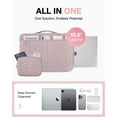 thumbnail image 4 of BAGSMART 15-16" Laptop Sleeve Bag Compatible with MacBook Air Pro, Puffy Padded Protective Slim Laptop Case with Accessories Bag, Pink, 4 of 10