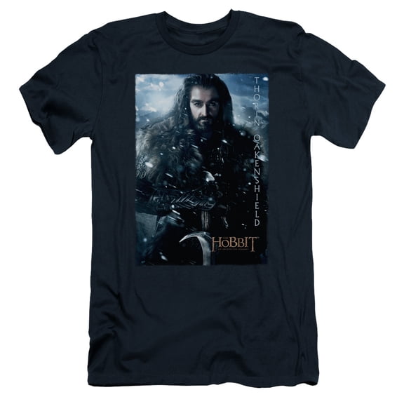 The Hobbit Thorin Poster S/S Adult 30/1 T-Shirt Navy