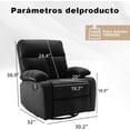 thumbnail image 2 of Sillón Reclinable Giratorio con Mecedora, Silla Reclinable Mecedora para Espacios Pequeños, Silla Reclinable Mecedora Pequeña, Sillas Mecedoras para Guardería para Sala de Estar, Casa Rodante, 2 of 8