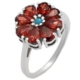 thumbnail image 6 of Natural Hessonite Garnet & Turquoise 925 Sterling Silver Ring s.8 Jewelry DGR1127_B_8 R-1031, 6 of 6