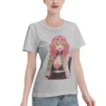 thumbnail image 2 of T-Shirt Basique à Manches Courtes pour Femmes Demon Slayer Blade Temple Ganlu Mili, 2 of 6
