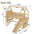 thumbnail image 5 of Bellemave Twin Over Twin Bunk Bed with Slide and Bookshelf, Solid Wood Twin Size Loft Bed with Large Playgame Space, House Bunk Loft Bed Frame Easy Assembly,Natural, 5 of 8