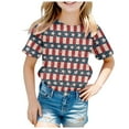 thumbnail image 2 of Gubotare Shirts for Girls 4th of July Baby Boy Girl Shirt American Flag Graphic T-Shirt USA Patriotic Tee Independence Day Casual Short Sleeve Top 11T 12T,Navy 11-12 Years, 2 of 4