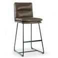 thumbnail image 5 of Glamour Home Aulani 30" Faux Leather Bar Stool with Cushions in Brown (Set of 2), 5 of 5