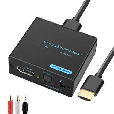 HDTV Sound Extractor Splitter 4K 3.5mm Adapter Converter with Left Right Output Support 1080P for Player
