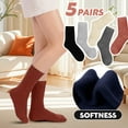 thumbnail image 2 of Amaopus 5 Pairs Merino Wool Socks, Hiking Thermal Warm Winter Thick Boot Cozy Crew Comfy Work Socks for Women Men, 2 of 7