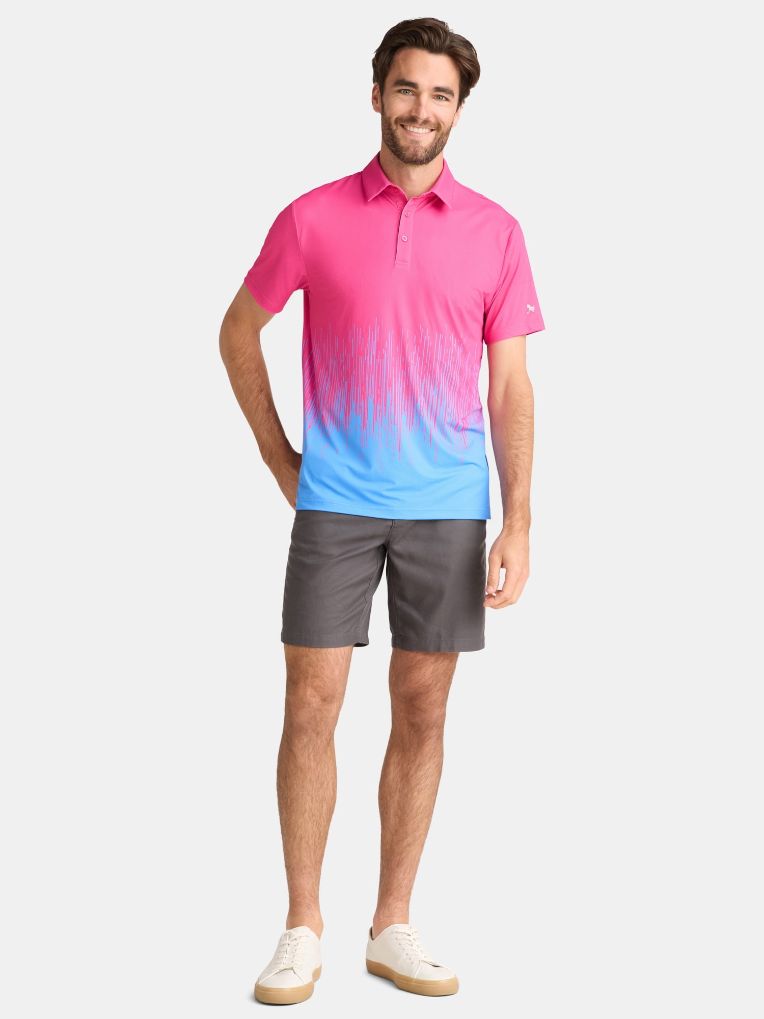 Birdie Bound Men's and Big Men's Novelty Print Golf Polo Shirt, Sizes S-5XL