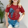 thumbnail image 2 of Gerichy Girls Short Sleeve T Shirts Girls Crew Neck Graphic Print Summer Short T-Shirts for Girls Independence Day Print Girls Summer Crewneck Tee Casual Fit Basic Graphic Print Shirts, 2 of 4
